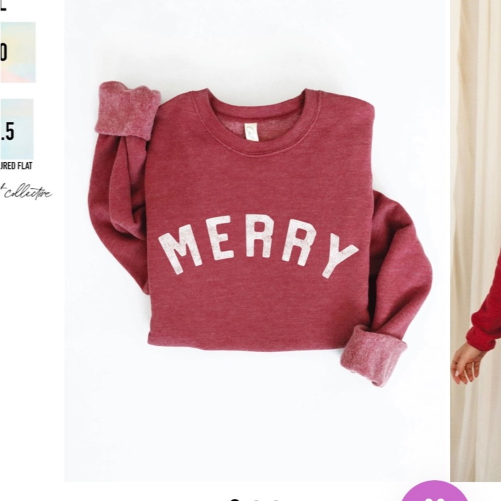 Merry sweatshirt by oat collective Maroon, brand new!!